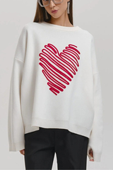 Heartfelt, relaxed-fit knitted sweater