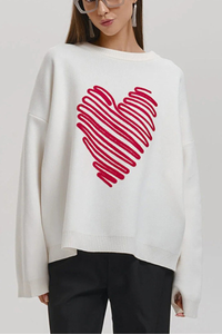 Heartfelt, relaxed-fit knitted sweater