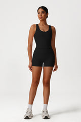 Women Slim Fit Quick-Dry Yoga Set: V-Neck Tank + High Waist Shorts
