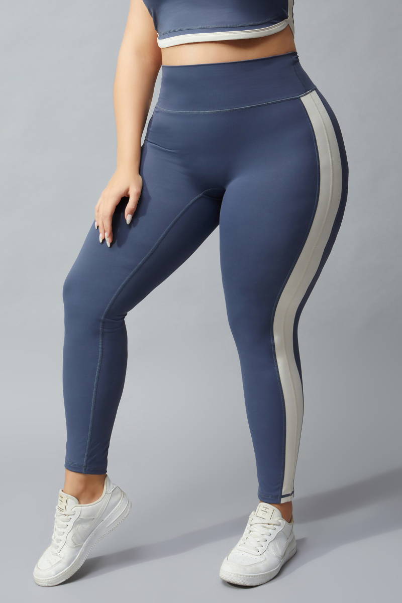 Plus Size Women's Color-Block Patchwork Yoga Leggings