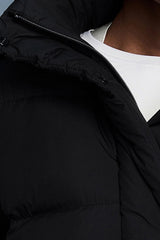 Women Quilted Waist-Cinching Hooded Down Jacket