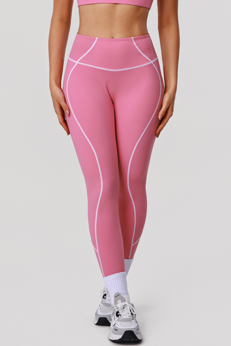 Women's Athletic Sculpting Color-Blocked Stripes Leggings