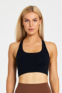 Detachable Chest Pad Cross-Back Sports Bra