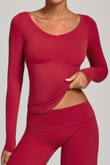 V-neck sport long-sleeved garment