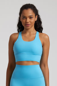 Wide Strap Back Cross Sports Bra