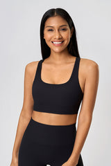 Women High-Elasticity Semi-Fixed Cross-Back Breathable Yoga Fitness Sports Bra