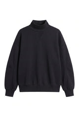 Women's Fall Solid Fleece Loose Mock Neck Sweatshirt