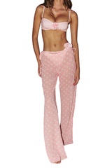 Women's Sexy 3D Floral Wide Leg Adjustable Bikini Set - Pink