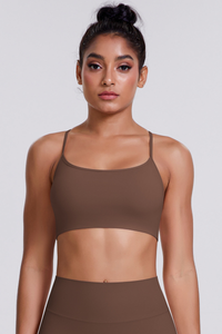 Women's Crisscross Back Spaghetti Straps Quick Dry Sports Bra