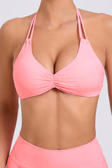 Women Double Adjustable Clasp Hanging Neck Beauty Back Fastening Quick Drying Sports Fitness Yoga Bra
