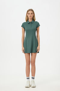 Women Mid-Length Waist Thin Ice Breathable Tennis Sports Yoga Short-Sleeved Dresses