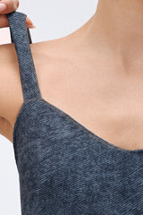 Women's Summer Denim Printed Sets:V-neck Bra And Leggings