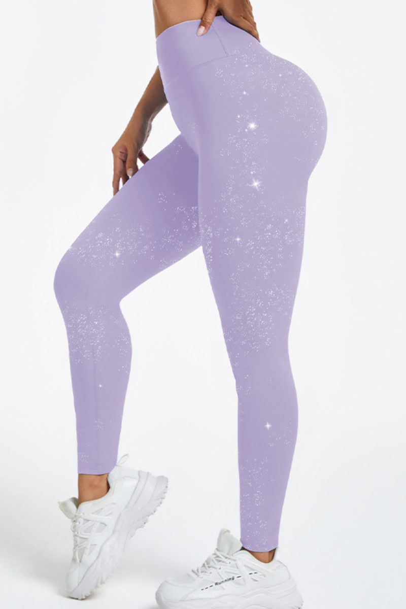 Space-themed gradient print athletic long pants