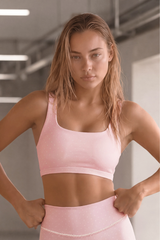 Women's Polka Dot Square Neck Cross Back Sports Bra