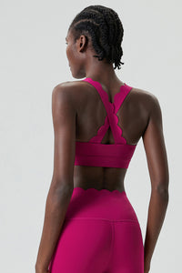 Women Wave-Edge Double-Strap High-Impact Quick-Dry Sports Bra