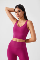 Women Fixed Bra Pads U-Back Nude Shape Fitness Yoga Exercise Vest