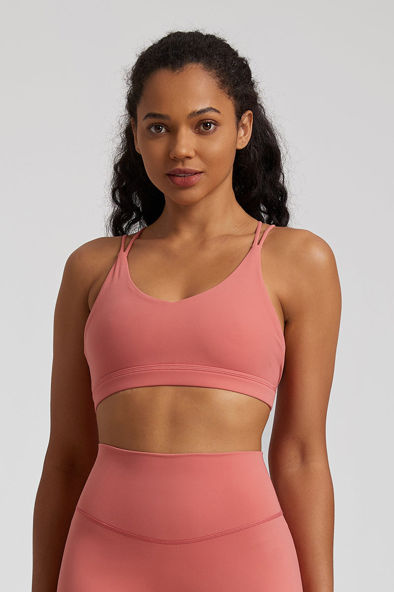 Triangle Cup Back Cross Sports Bra