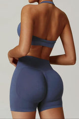 women's   high waisted Hanging sports bra& Leggings suits