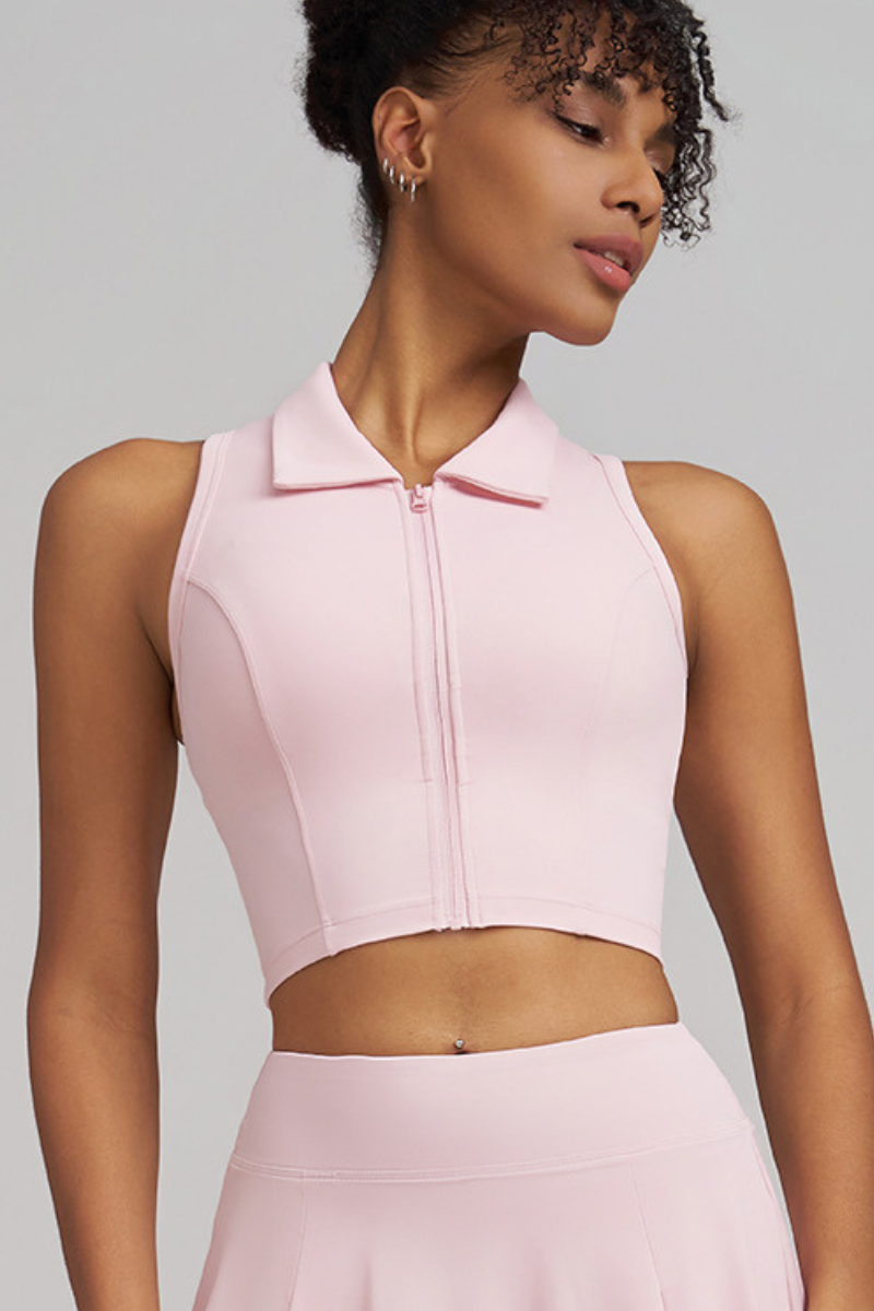 Women's Polo-style sleeveless sport top