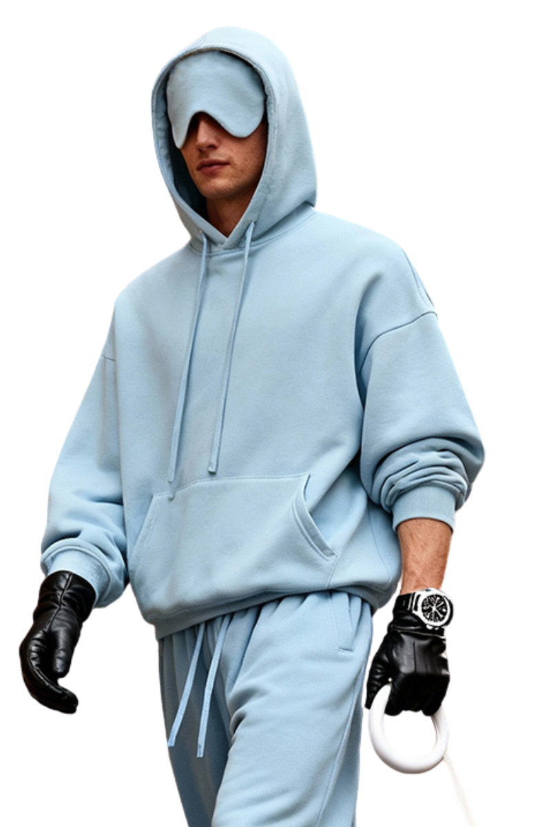 Men's cropped loose-fitting  hoodie