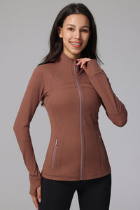 Women's Light Weight Slim Fit Sports Zipper Jacket