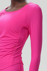 Women Plus-Size Lycra Naked-Feel High-Waisted Seamless Yoga Training Set: Side-Slit Top + Sculpting Leggings