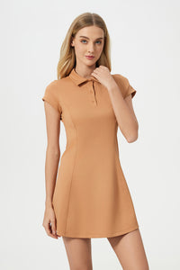 Women Mid-Length Waist Thin Ice Breathable Tennis Sports Yoga Short-Sleeved Dresses