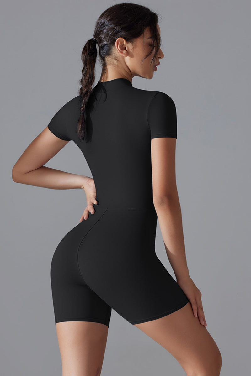 Women'S Half-Zip Tight-Fitting Sports Jumpsuit