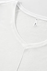 Women V-Neck Tencel-Wool Soft Stretch Relaxed-Fit Long-Sleeve T-Shirt