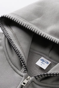 Men/Women High-Street Fleece-Lined Double-Zip Lock-Stitch Hoodie