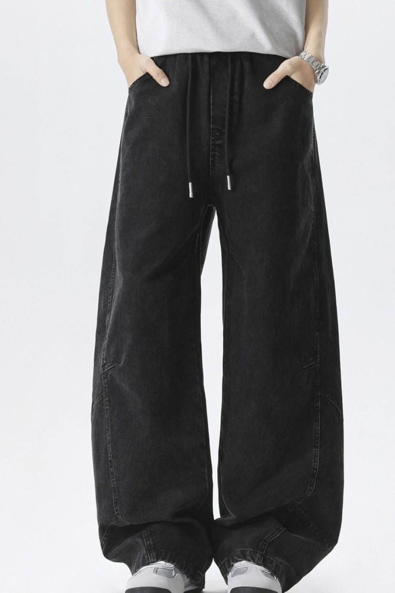 Men's Fall Vintage Washed Versatile Wide Leg Scimitar Pants
