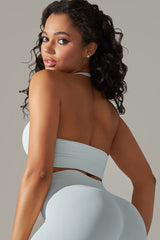 Seamless Backless Halter Sport Bra