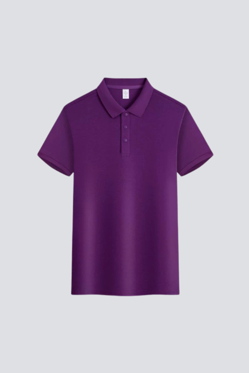 Men's Summer Solid Button Placket Polo Collar T-shirt