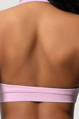 Women Halter Neck Seamless Yoga Sports Bra - Breathable Support Top