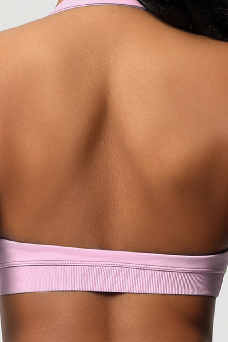 Women Halter Neck Seamless Yoga Sports Bra - Breathable Support Top