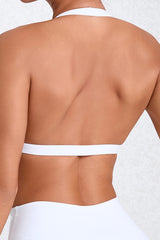 Women Hanging Neck Backless Nude Tight Quick Dry Outdoor Running Fitness Yoga Sports Bra Underwear
