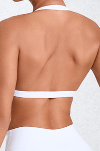 Women Hanging Neck Backless Nude Tight Quick Dry Outdoor Running Fitness Yoga Sports Bra Underwear