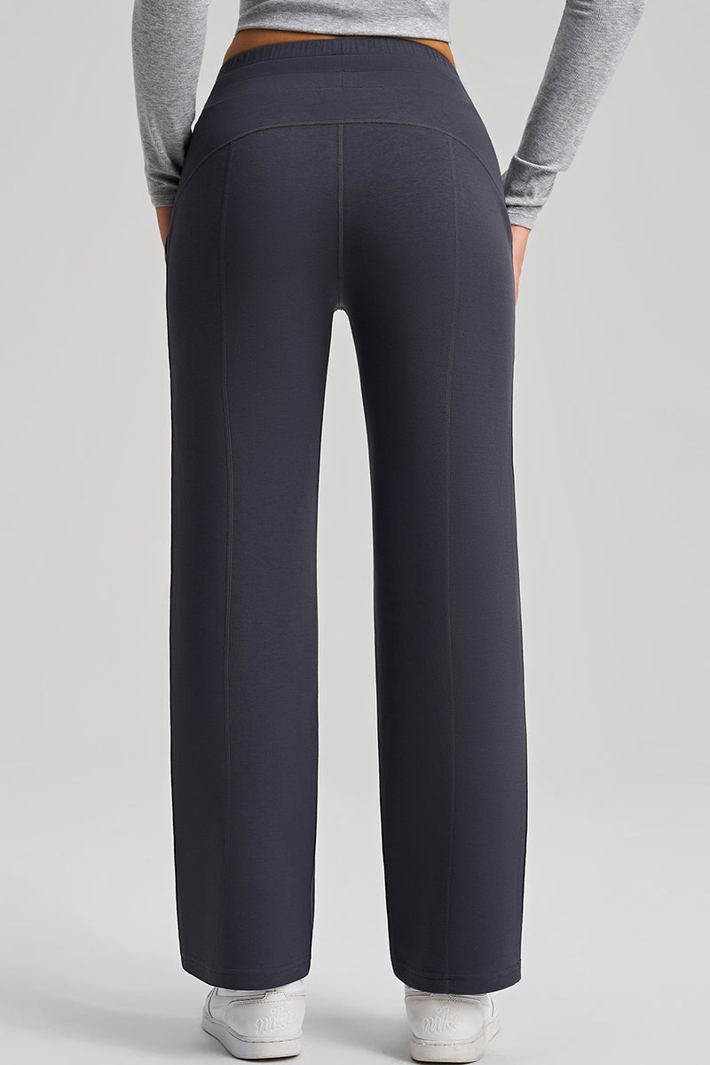 Women Wide Leg Relaxed Fit Mid Waist Yoga Lounge Pants