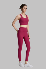 Women's Cross Back Bra and High-Waisted Leggings 2-Piece Set