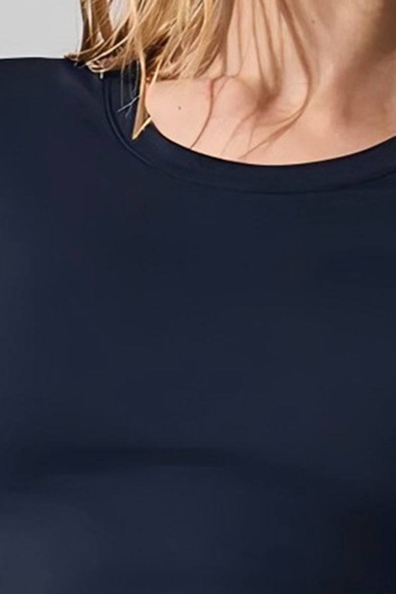 Women Cropped Soft-Feel Round Neck Fitness T-Shirt