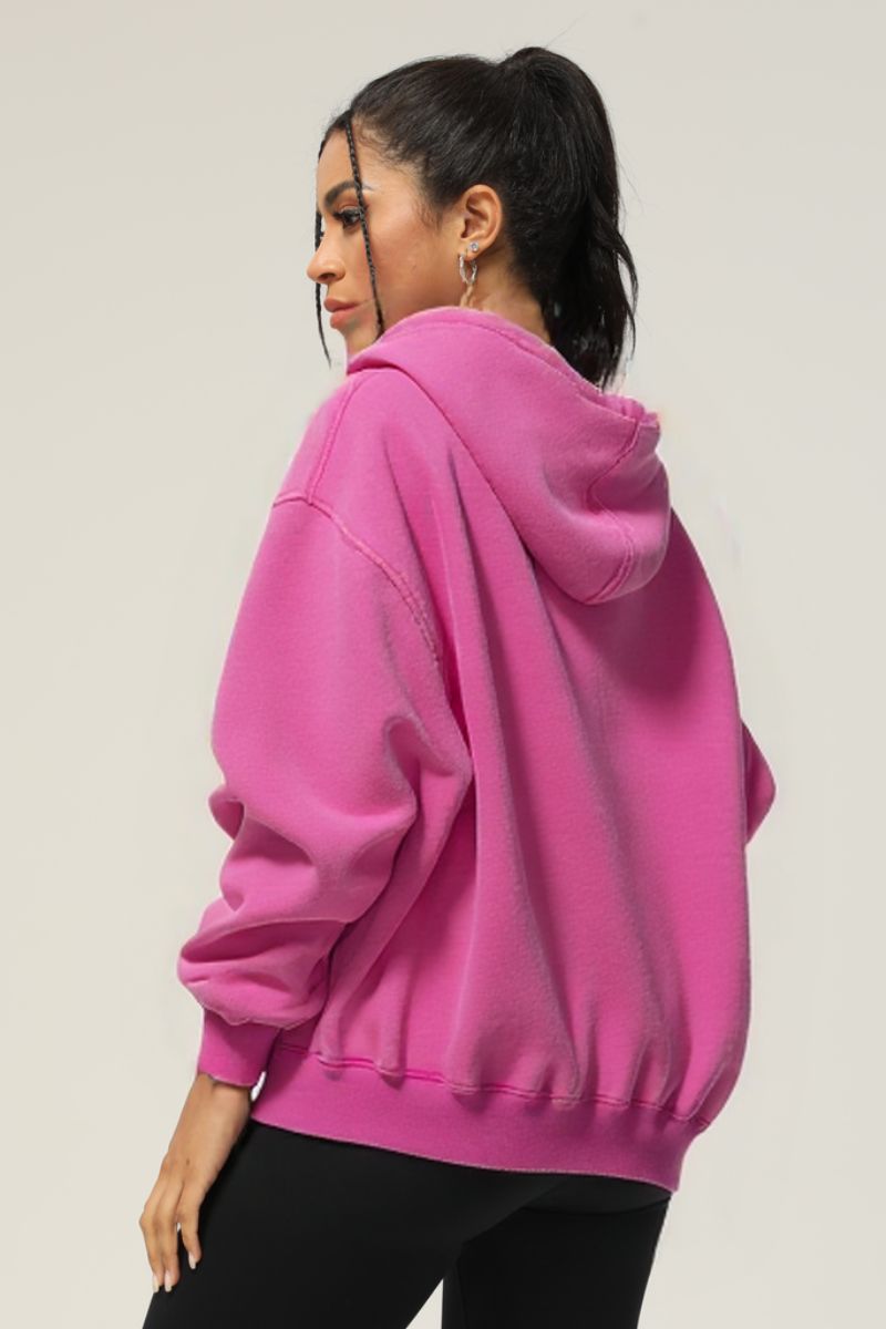 Heavyweight washed velvet hooded sweatshirt