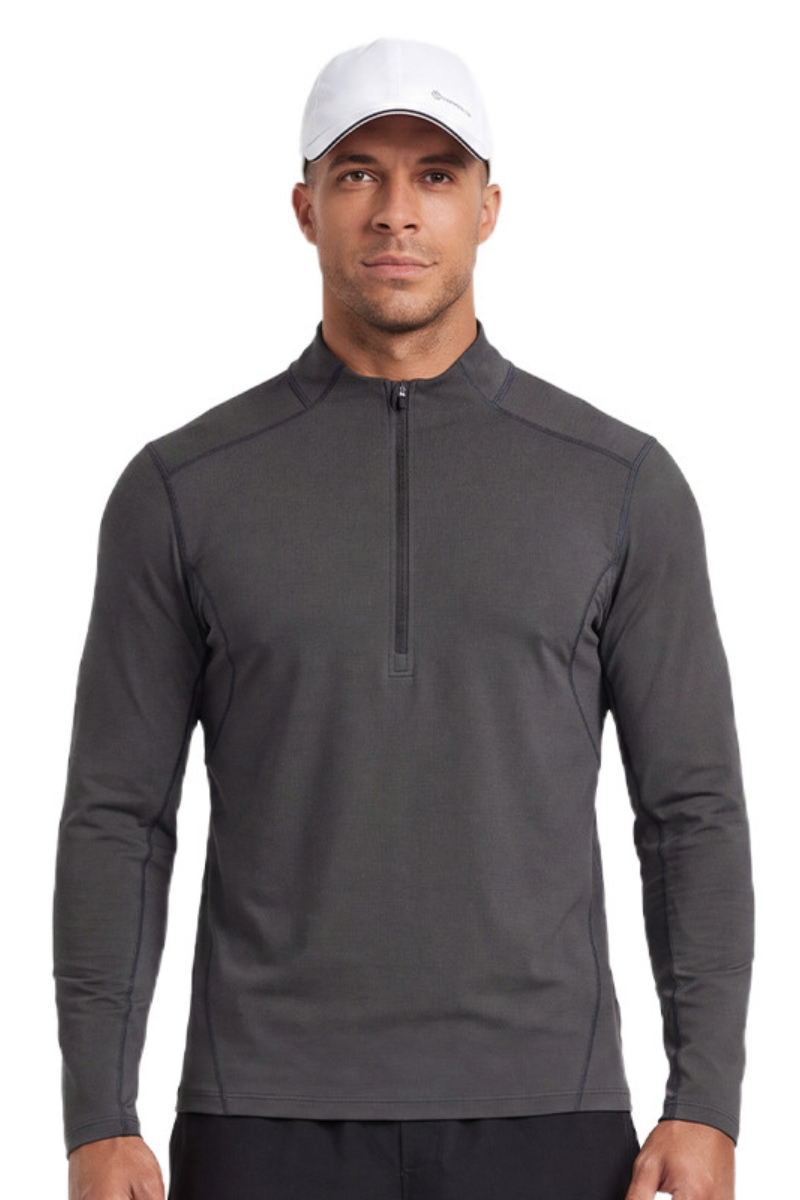 Men's Fall Half Zip Long Sleeve Cooling Sports Hiking T-shirt