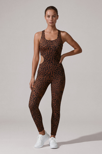 Women's Racerback Side Cutout 9/10 Length Sports Jumpsuit