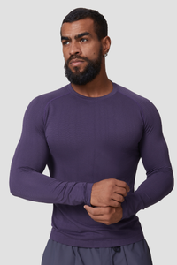 Men's Athletic Seamless Jacquard Long Sleeve T-shirt