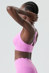 Women Wave-Edge Double-Strap High-Impact Quick-Dry Sports Bra