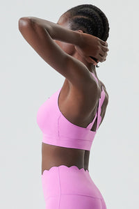 Women Wave-Edge Double-Strap High-Impact Quick-Dry Sports Bra
