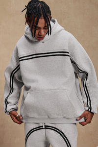 Rustic-style hooded sweatshirt