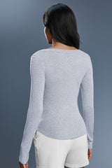 Women Modal Yoga Off Shoulder Long Sleeve Workout Top