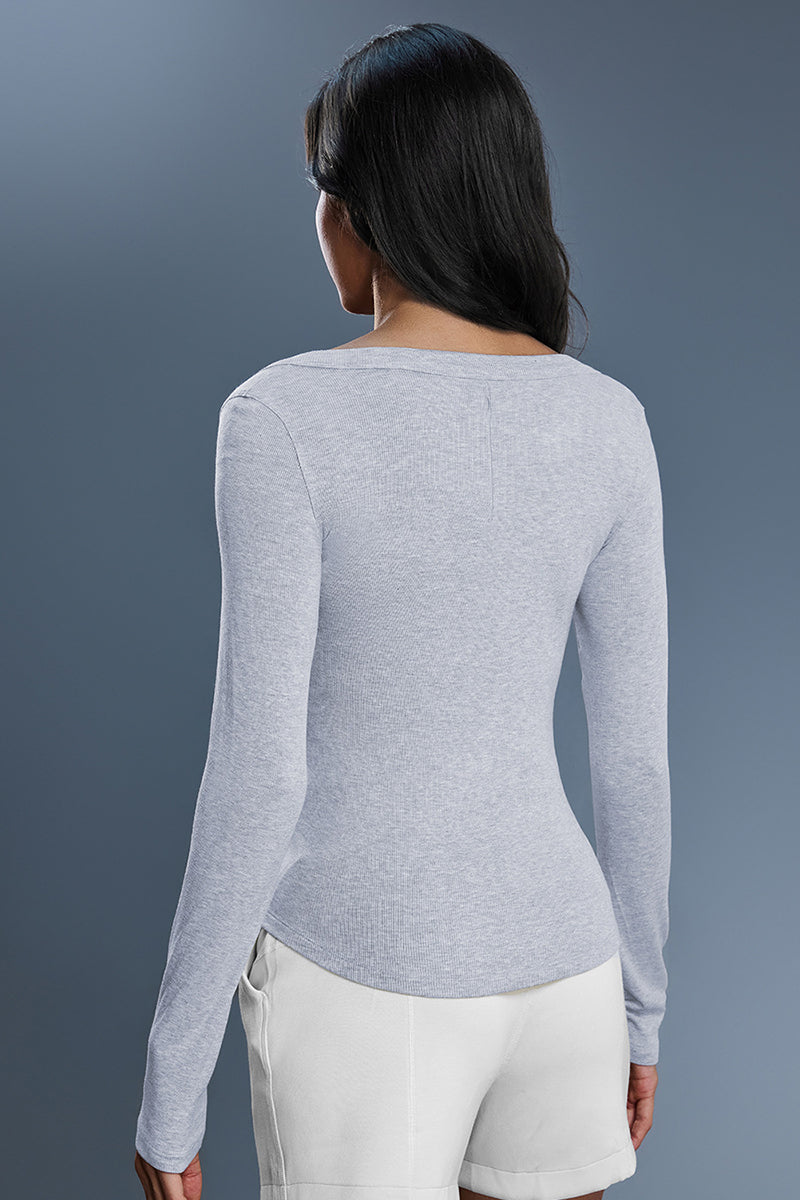 Women Modal Yoga Off Shoulder Long Sleeve Workout Top