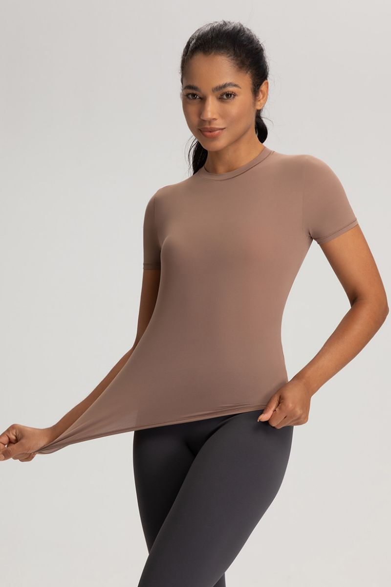 Women Slim-Fit High-Stretch Naked-Feel Yoga T-Shirt